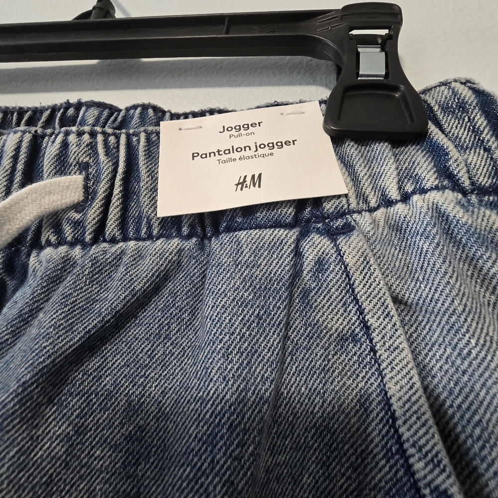 Boys' Size 10 H&M Cotton Pull-On Denim Pantalon Joggers - Picture 4 of 9